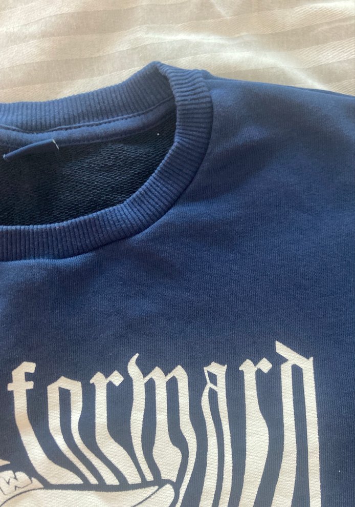 Erkek Lacivert Baskılı Pamuk Sweatshirt - Görsel 3