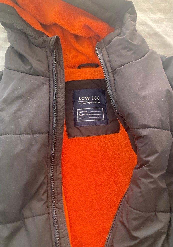 Siyah Erkek  Kışlık Kaban Kapüşonlu - Görsel 2