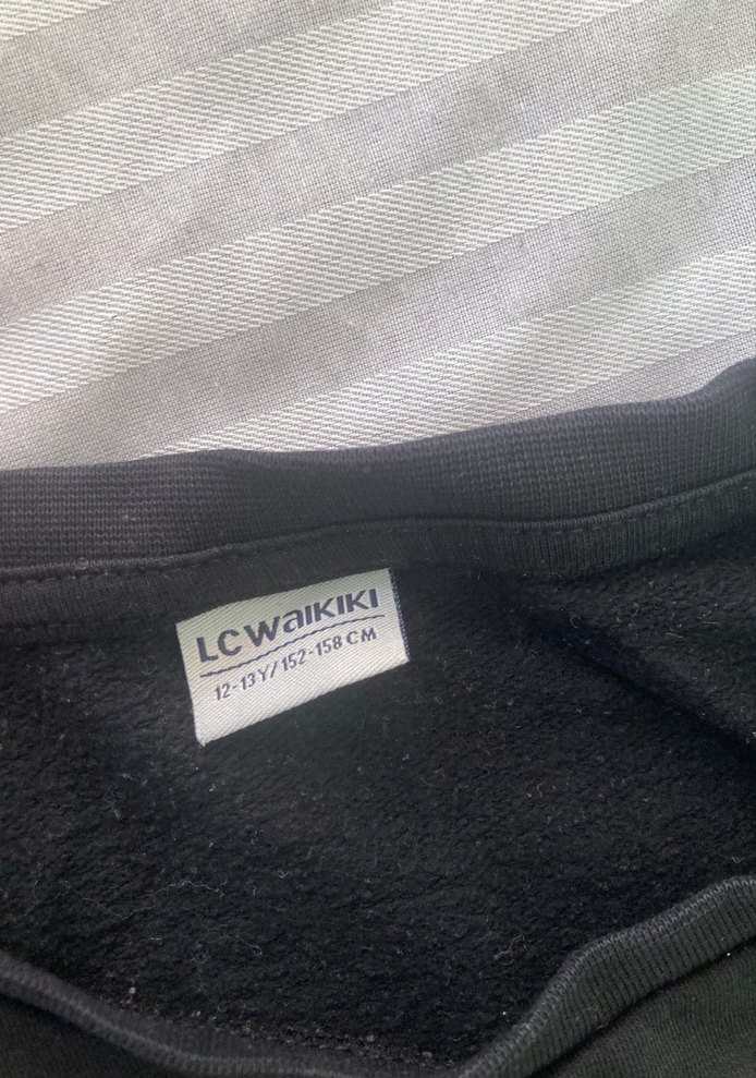 Siyah Erkek Sweatshirt Uzun Kollu Rahat Kesim - Görsel 4