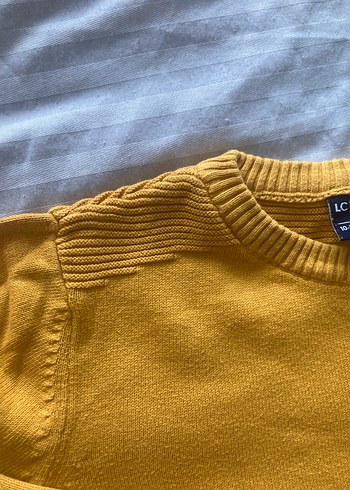 Sarı Erkek Örgü Pamuklu Sweatshirt - Görsel 4