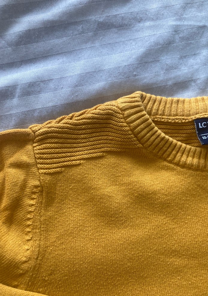 Sarı Erkek Örgü Pamuklu Sweatshirt - Görsel 4