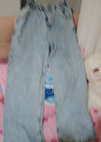 Addax Mavi Düğmeli baggy pantulon