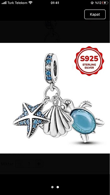 3lü Mavi Sallantılı Charm