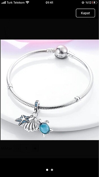Pandora 3lü Mavi Sallantılı Charm