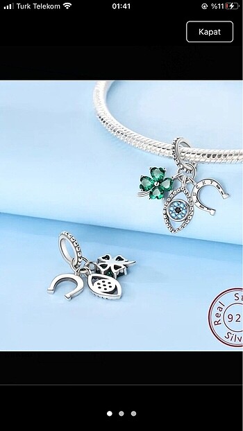 Pandora Lucky yonca sallantılı Charm