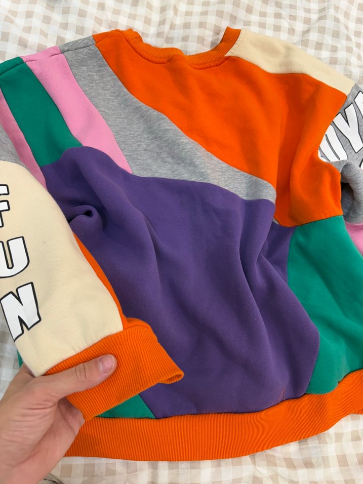 Renkli Bloklu Oversize Sweatshirt — görsel 3/6
