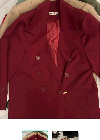Zara Bordo Cift Sirali Uzun Kollu Blazer Ceket