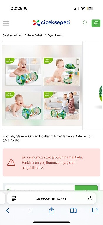 BabyJem Bebek emekleme ve aktivite topu