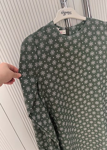 Uzun Kollu Düğmeli Yeşil tunik - Görsel 4