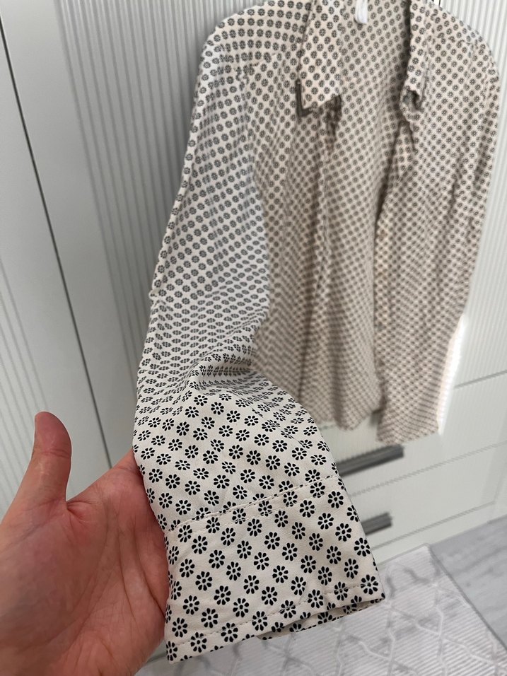 Düğmeli Bohem Gri  Bluzu - Görsel 2