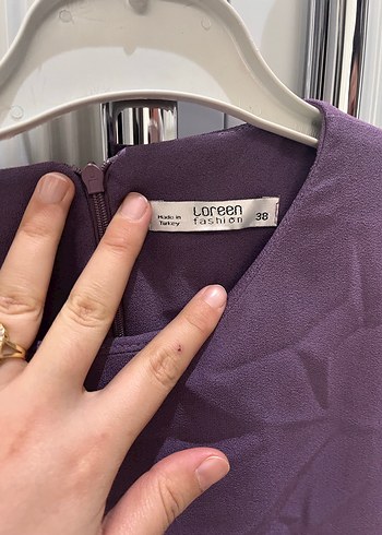 Mor Kadın Midi Tunik, Uzun Kollu, Salaş Kesim - Görsel 4