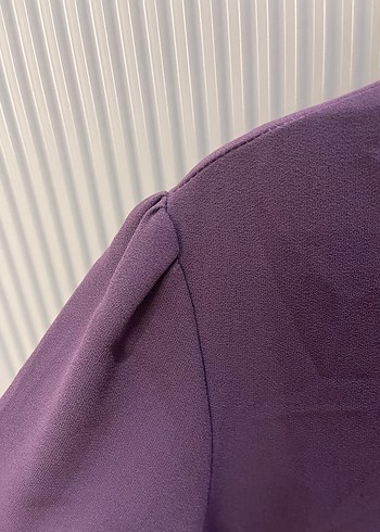 Mor Kadın Midi Tunik, Uzun Kollu, Salaş Kesim - Görsel 2