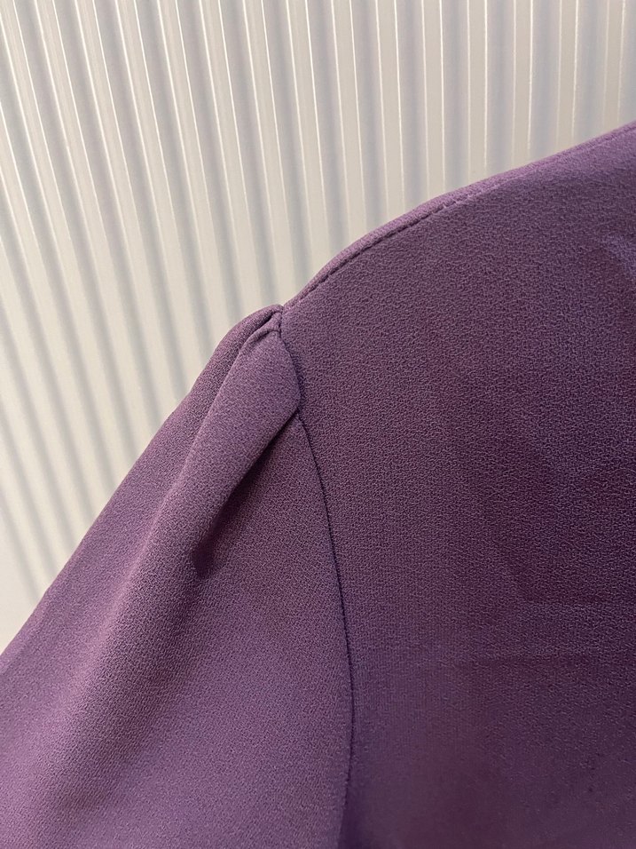Mor Kadın Midi Tunik, Uzun Kollu, Salaş Kesim - Görsel 2