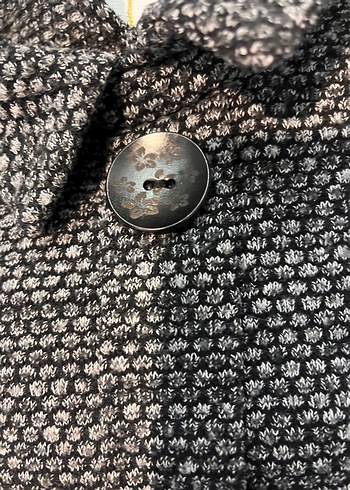 Düğmeli Gri Kız Triko Hırka - Görsel 3