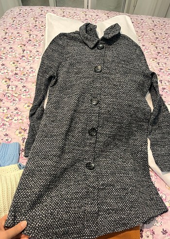 Düğmeli Gri Kız Triko Hırka - Görsel 4