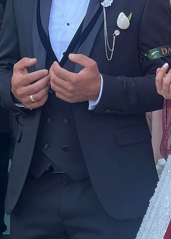 Düğün için Siyah Modern Klasik Damat Takımı - Görsel 2