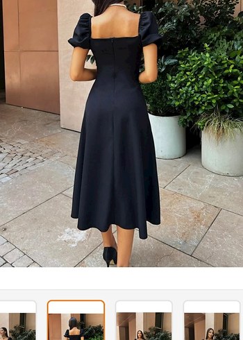 Siyah Straplez Uzun Elbise - Görsel 4