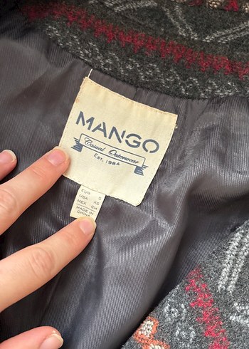 Desenli Bohem Kadın Yün Kaban - Görsel 2