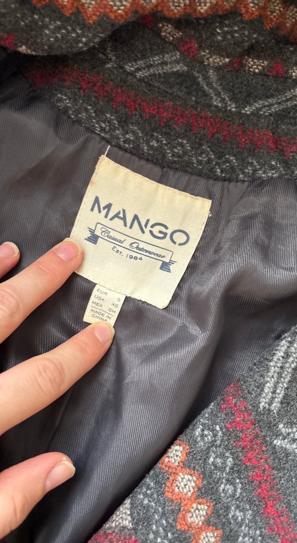 Desenli Bohem Kadın Yün Kaban - Görsel 2