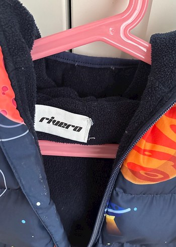 Uzay Desenli Mavi Erkek Çocuk Kaban - Görsel 2