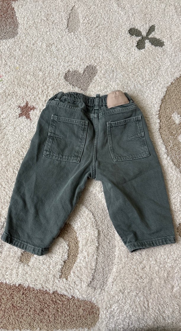 Zara Yeşil Erkek Çocuk Rahat Kesim Denim Pantolon - Görsel 2