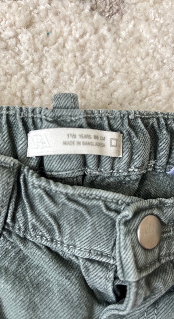 Zara Yeşil Erkek Çocuk Rahat Kesim Denim Pantolon - Görsel 3