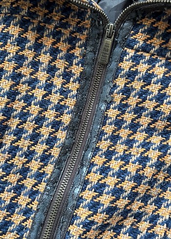 Kahverengi Desenli Kadın Yün Ceket - Görsel 3