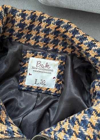 Kahverengi Desenli Kadın Yün Ceket - Görsel 2