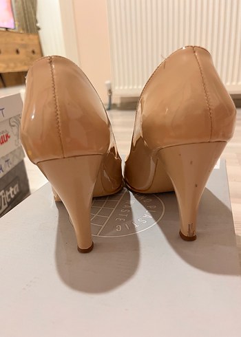35 Beden ten rengi Renk Bej Stiletto Topuklu Kadın Ayakkabı