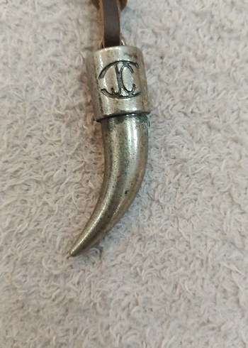 erkek kurt dişi pirinç deri kolye - Görsel 3