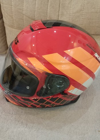 Renkli Baskılı Biker Kask - Görsel 6