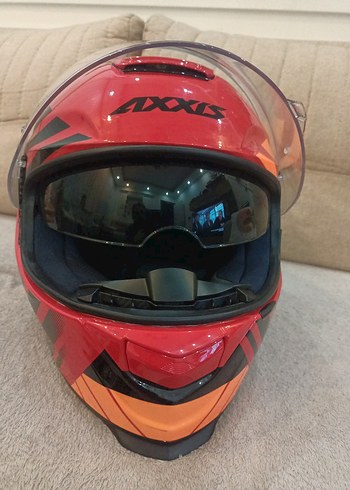 Renkli Baskılı Biker Kask - Görsel 8