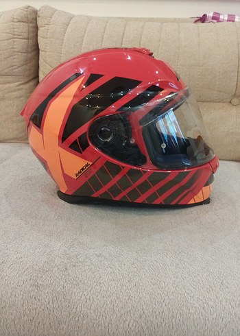 Renkli Baskılı Biker Kask - Görsel 10