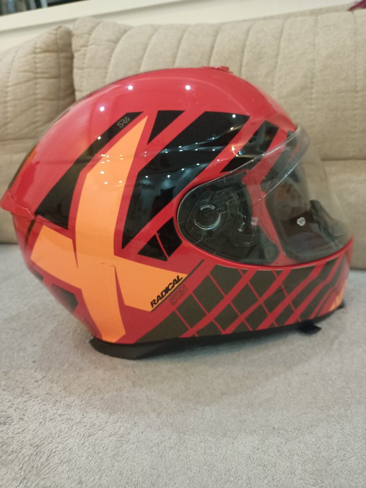 Renkli Baskılı Biker Kask - Görsel 3