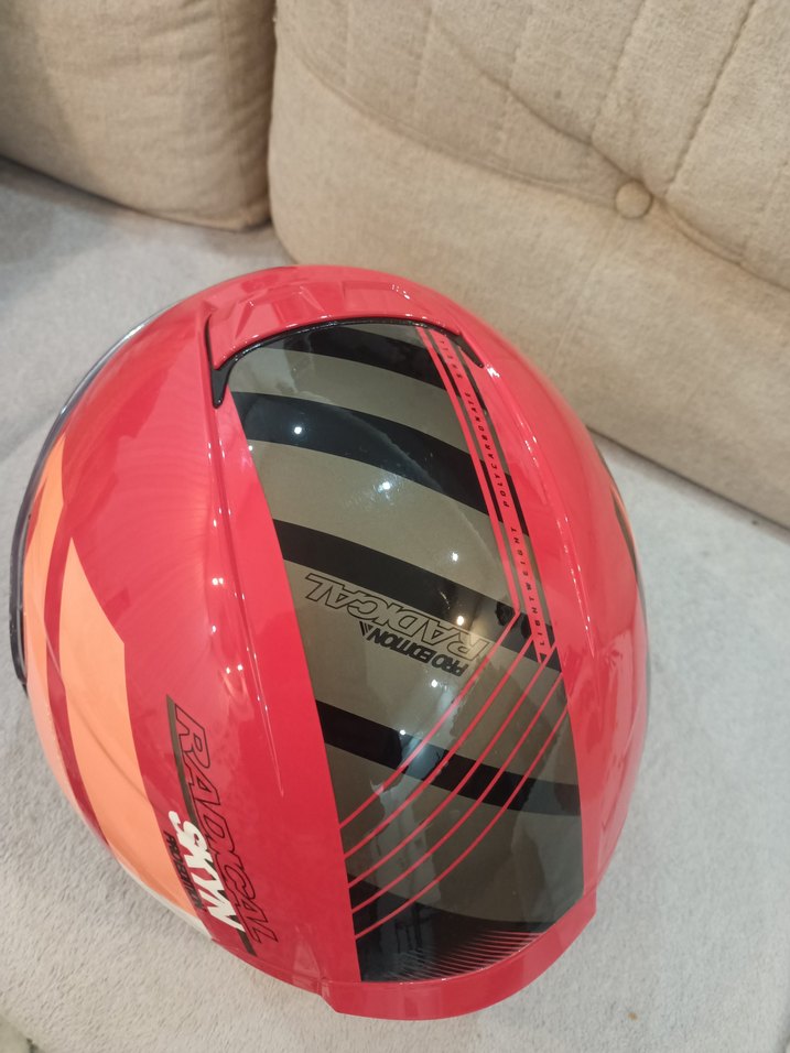 Renkli Baskılı Biker Kask - Görsel 5