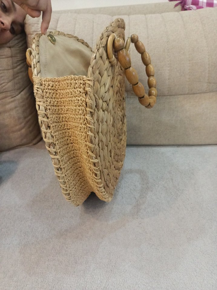 hasır el yapımı çanta - Görsel 4