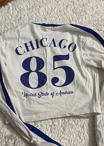 Uzun Kollu Beyaz Crop Top - Görsel 3