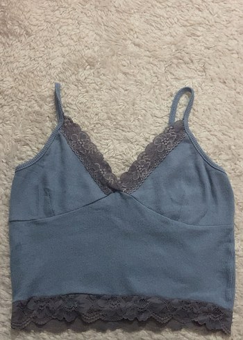 Mavi Dantel Detaylı Midi Sütyen - Görsel 2