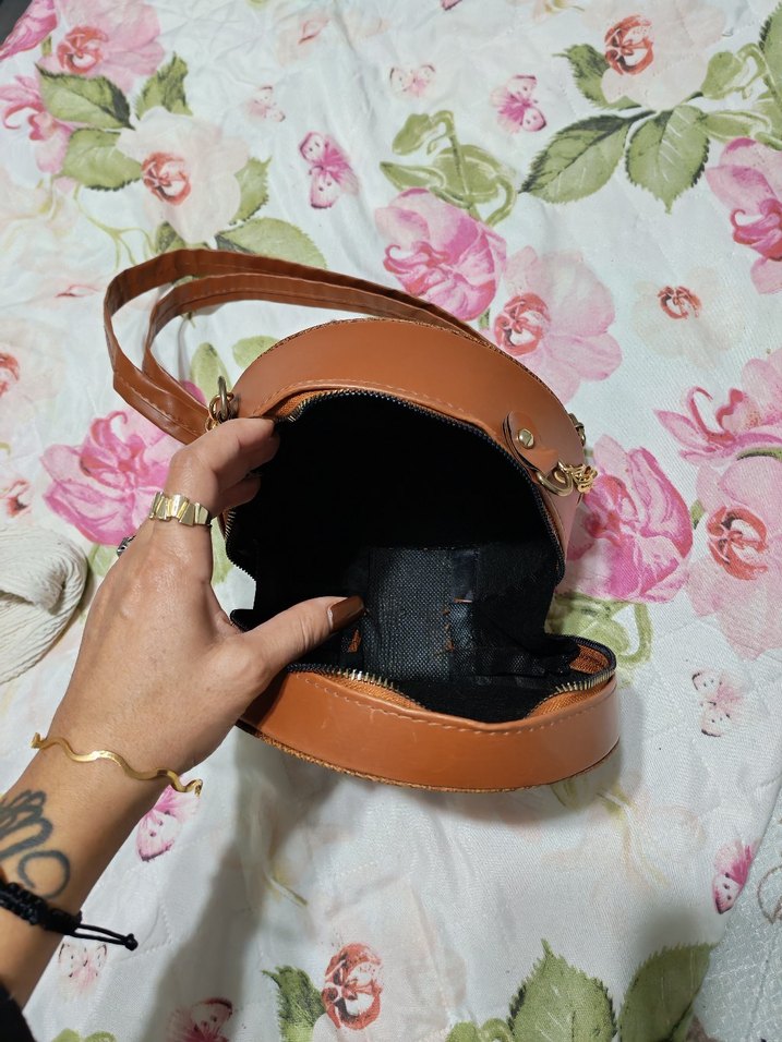 Zincir Detaylı Kahverengi Bohem Kadın Çanta - Görsel 3