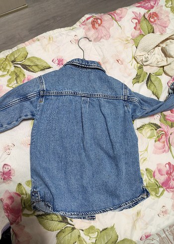 Renkli Nakışlı Düğmeli Mavi kot elbise zara - Görsel 2