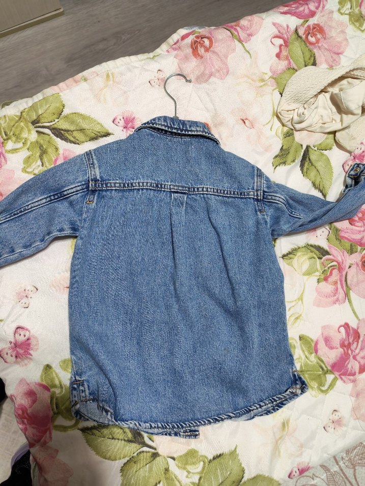 Renkli Nakışlı Düğmeli Mavi kot elbise zara - Görsel 2