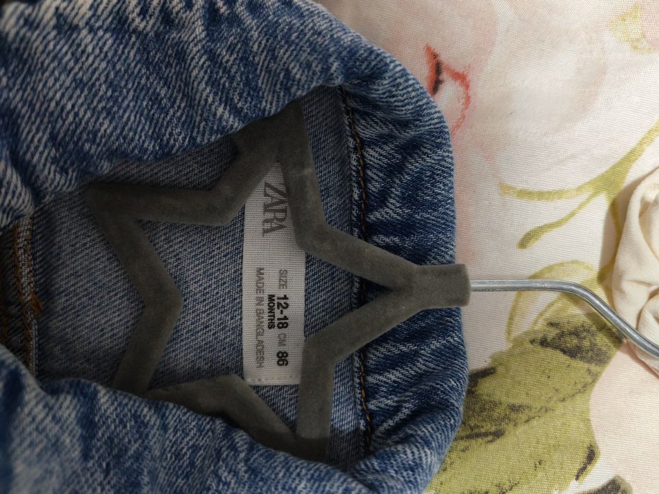 Renkli Nakışlı Düğmeli Mavi kot elbise zara - Görsel 3