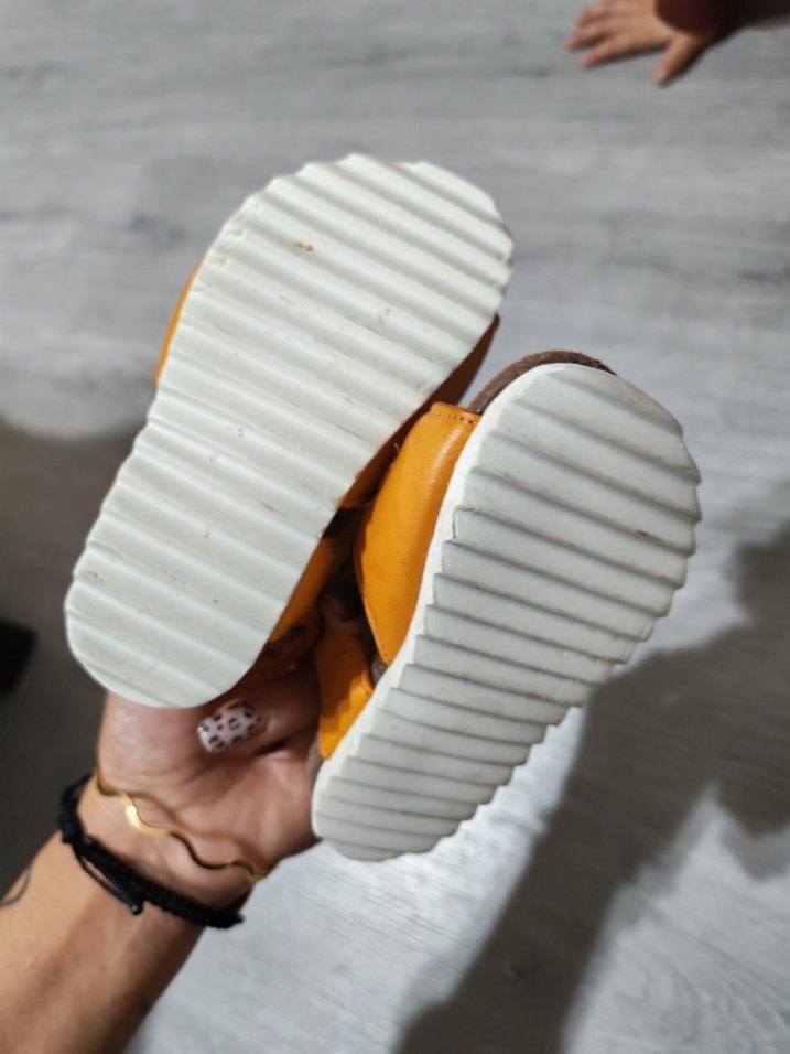 Sarı kızÇocuk Cırt Cırtlı Sandalet - Görsel 4