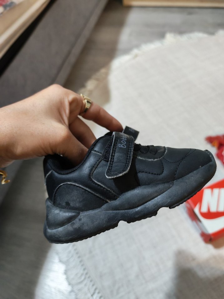 Siyah Erkek Çocuk Biker Tarzı Spor Ayakkabı - Görsel 2