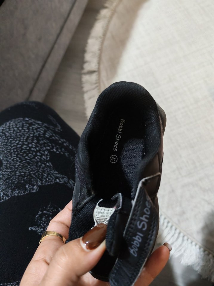 Siyah Erkek Çocuk Biker Tarzı Spor Ayakkabı - Görsel 3