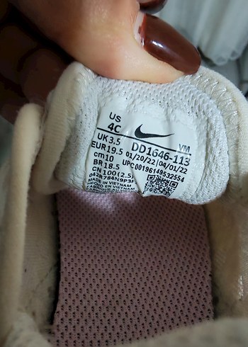 kız bebek Beyaz Spor Ayakkabı Velcro Bağcıklı nıke - Görsel 4