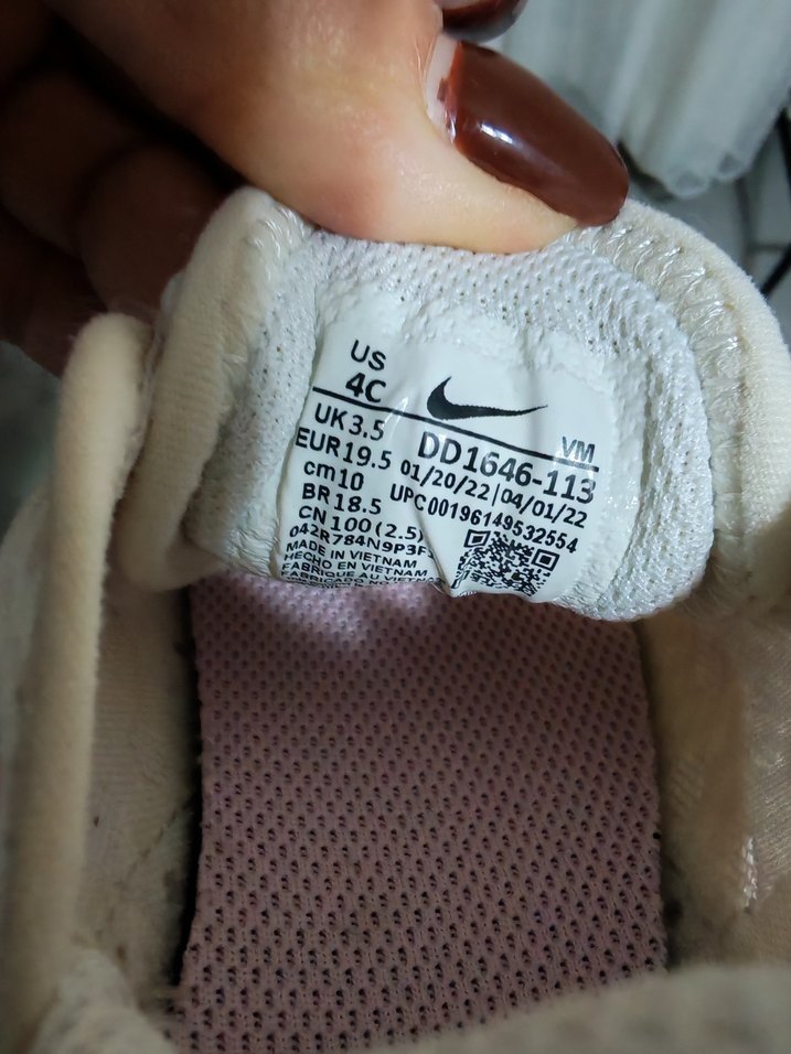 kız bebek Beyaz Spor Ayakkabı Velcro Bağcıklı nıke - Görsel 4