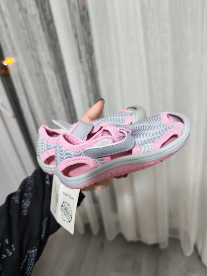 Yılan Desenli Pembe Kız Çocuk Sandalet - Görsel 2