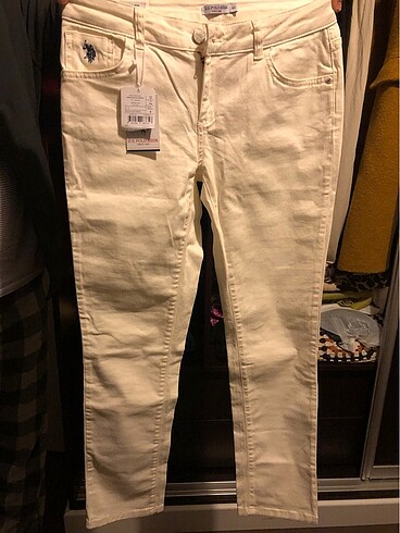 U.S Polo Assn. ekru renkli pantolon