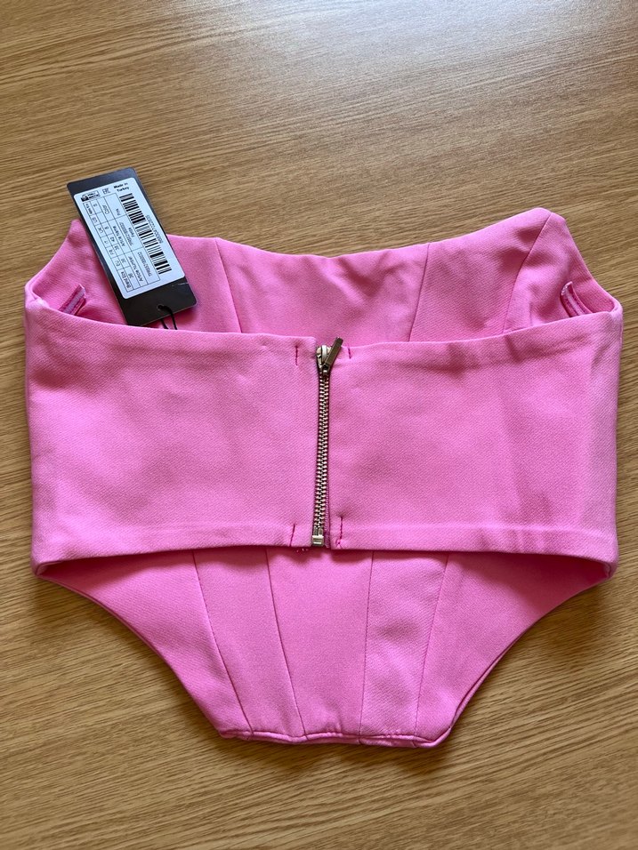 Pembe Pilili Straplez Mini Büstiyer - Görsel 2